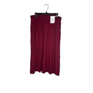 Croft & Barrow Burgundy Skirt Size S Textured Rayon Elastic Waist